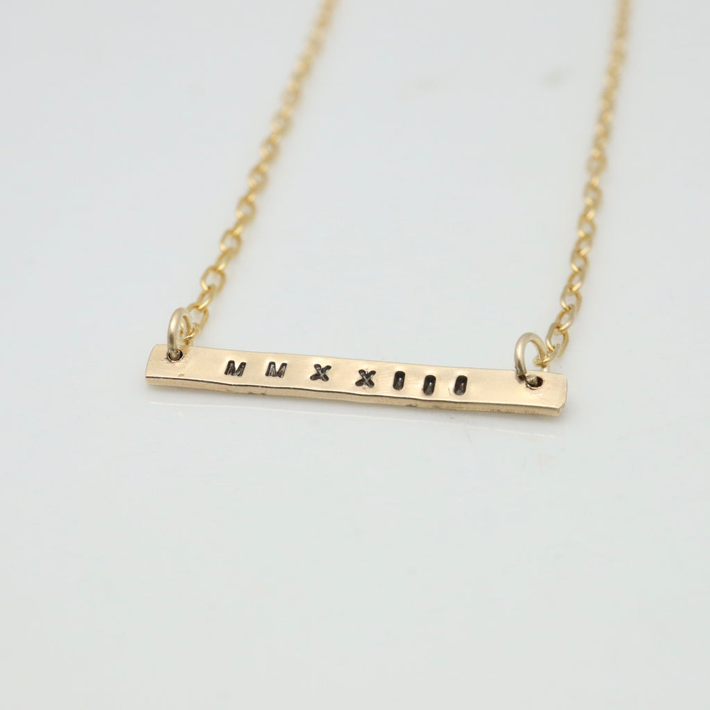 GRAD MMXXIV (2024) Collection:  14 kt gold filled Bar Necklace