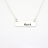 Rectangle Personalized Bar Necklace - Fine Silver