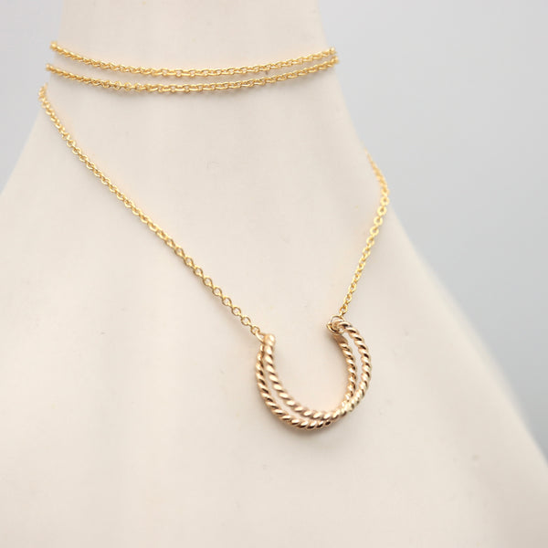 Entwined Collection:  Gold Crescent Necklace