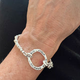Bold Circle Link Personalized Bracelet with Freeform Nuggets