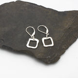 Contour Collection:  Square Silver Earrings