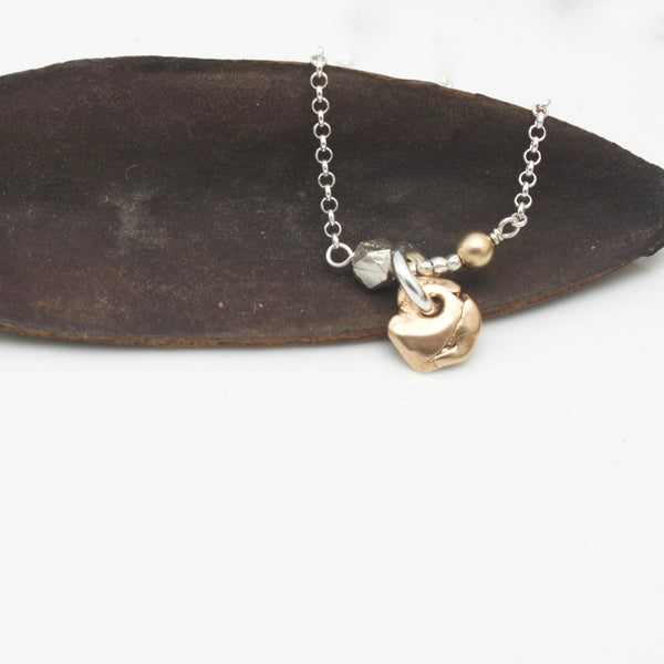 Lava Form Collection:  Bronze Papali Short Necklace