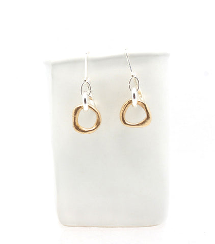 LINKS Collection - Bronze Petite Hoops with Sterling Silver Link