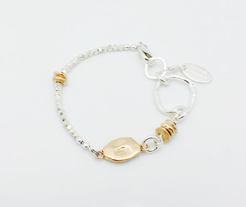 Pebble & Silver Link Bracelet