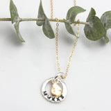 GRAD MMXXIV (2024)  Collection:  Fine Silver Link & Bronze Pebble Necklace