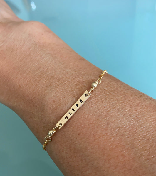 Gold Bar Personalized Bracelet