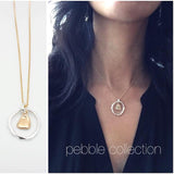 Pebble & Fine Silver Link Necklace