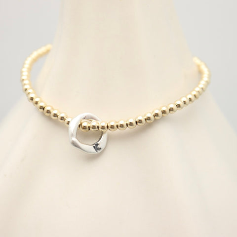GOLD & FINE SILVER Link Personalized Bracelet
