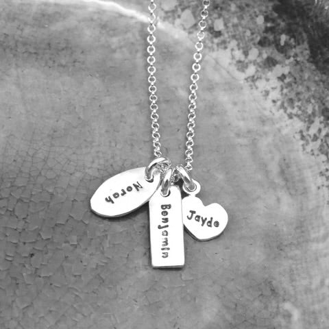 One Heart, One Rectangle, One Oval Charm