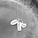 One Heart, One Rectangle, One Oval Charm