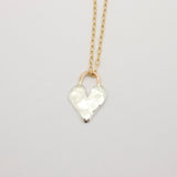Silver Heart & Hook Pendant Necklace - Gold Chain