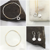 Alpine Collection: Silver Bar Gold Bead & Boulder Charm Bracelet