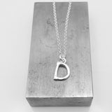 Bold Fine Silver Letter Pendant Necklaces