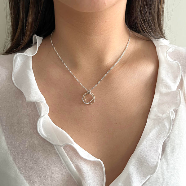 Entwined Collection:  Entwined Gold & Silver Pendant Necklace - Short