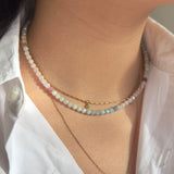 Multi Coloured Morganite, Beryl & Aquamarine Beaded Necklace