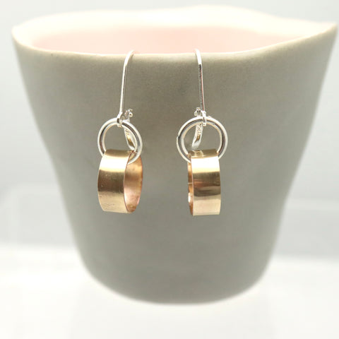 ERSA Gold Cylinder Earrings