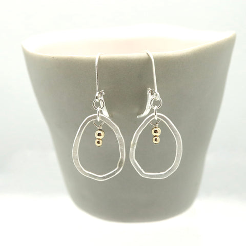 ERSA Mid Silver Oval Earrings