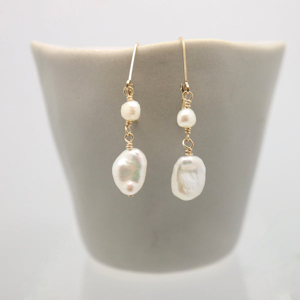 Keshi & Fresh Water Pearl Drop Earrings