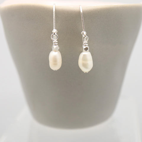 Baroque Pearl & Silver Earrings