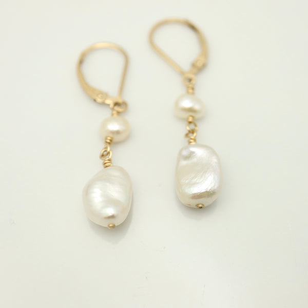 Keshi & Fresh Water Pearl Drop Earrings