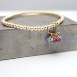 Gold Heart Birthstone Friendship Bracelet