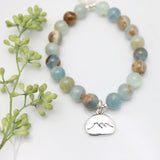 Three Sisters Mountain Blue Calcite Stretch Bracelet