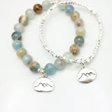 Three Sisters Mountain Blue Calcite Stretch Bracelet