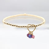 Gold Heart Birthstone Friendship Bracelet