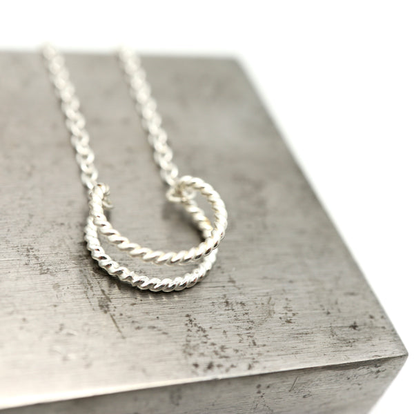 Entwined Collection:  Silver Crescent Necklace
