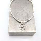 ADORE Silver Heart Stretch Bracelet