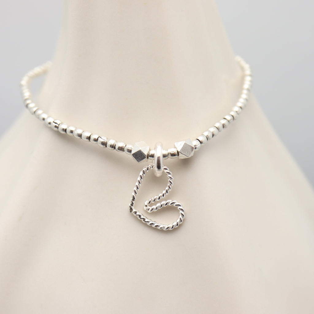 ADORE Silver Heart Stretch Bracelet