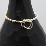 Entwined Collection: Mixed Metal Entwined Links Stretch Bracelet