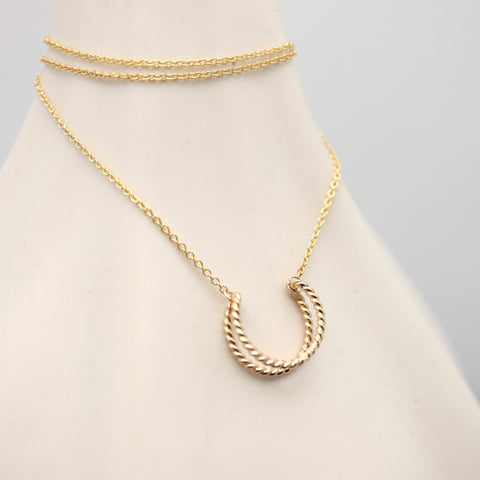 Entwined Collection:  Gold Crescent Necklace