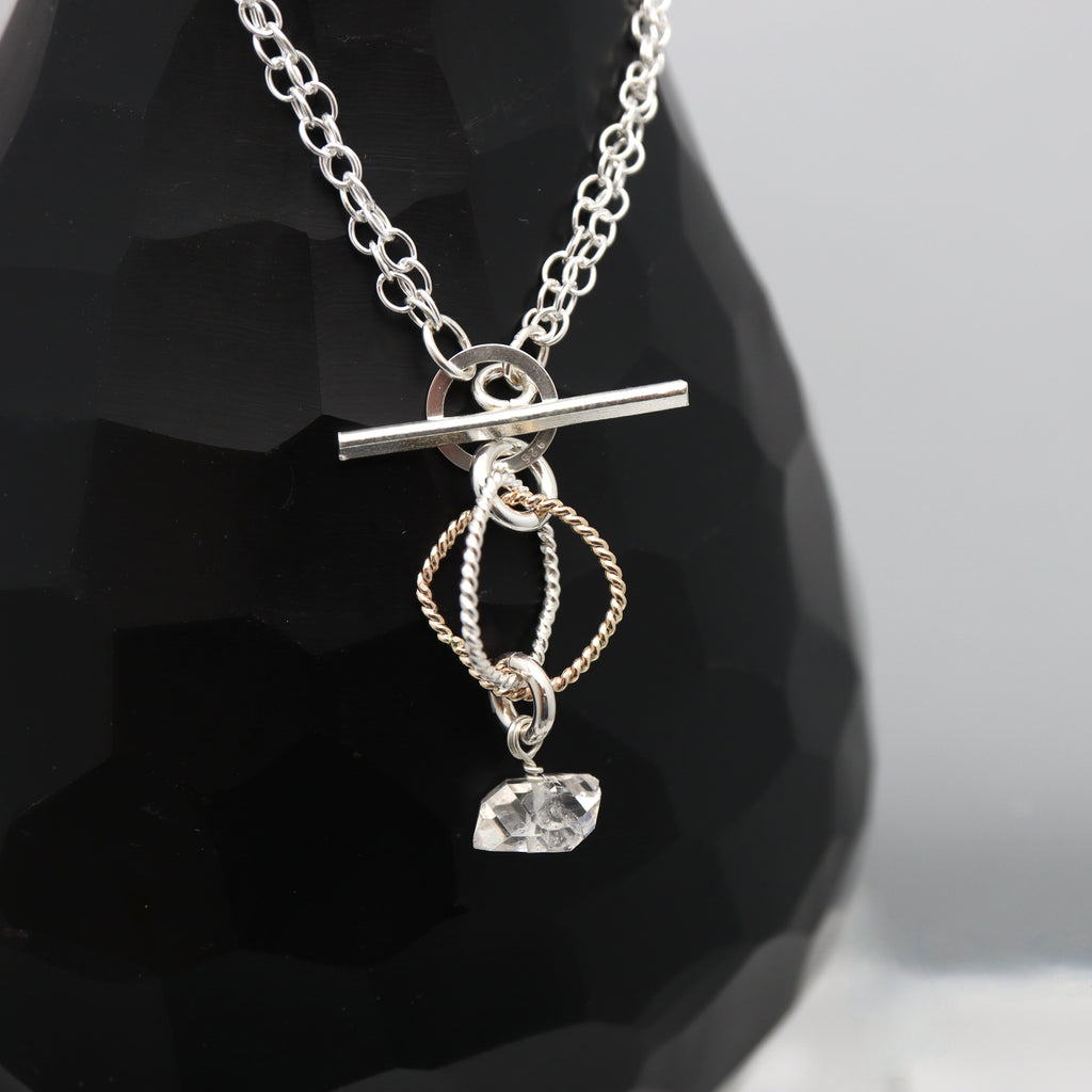 Entwined Collection:  Herkimer Diamond Cage Necklace