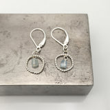 Entwined Collection: Silver Freeform Aquamarine Earrings