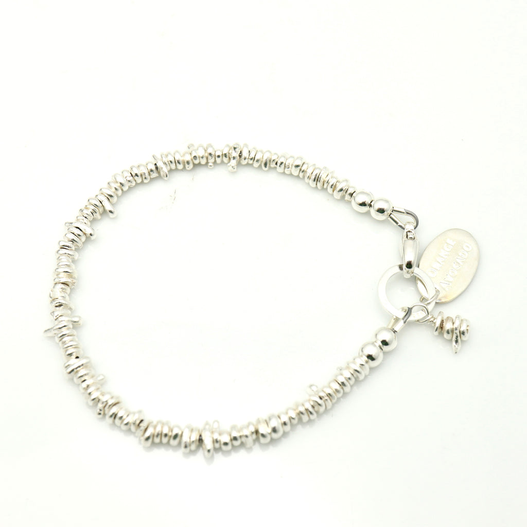 Freeform Silver Bracelet with Clasp