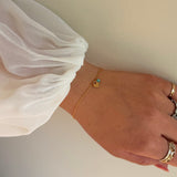 Dainty Heart & Birthstone Bracelet - Gold