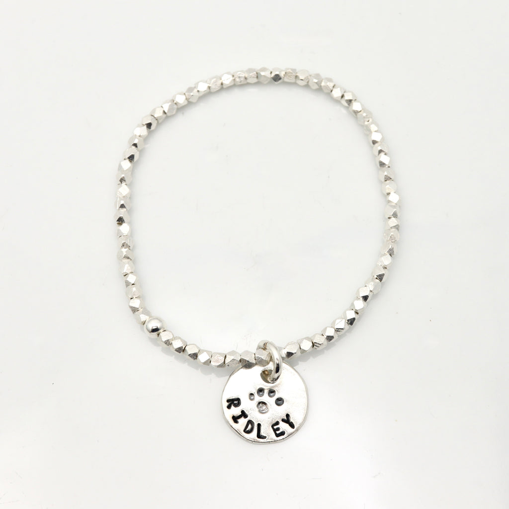 One Circle Fine Silver Charm STRETCH Bracelet