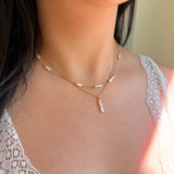 Delicate Pearl Necklace - Gold