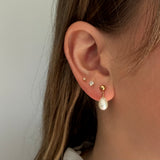 Pearl Drop Stud Earrings - Gold