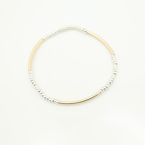 Alpine Collection: Gold Bar & Silver Bead Bracelet