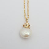 HERA Collection:  HERA Gold Wrapped Baroque Pearl Necklace