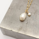 HERA Freeform Keshi Pearl Gold  Necklace