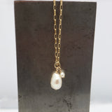 HERA Freeform Keshi Pearl Gold  Necklace