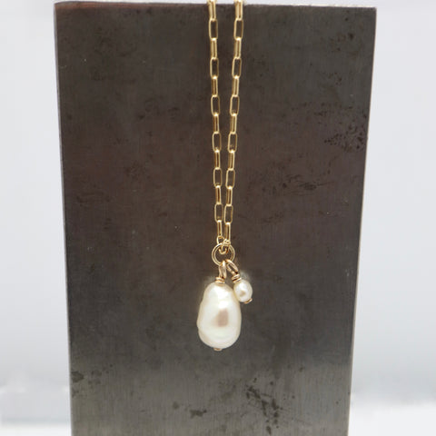 HERA Freeform Keshi Pearl Gold  Necklace