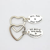 LARGE Fine Silver Oval Key Chain Pendant