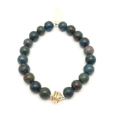 Drift Collection: Ruby Blue Sapphire & Gold Wrap Stretch Bracelet