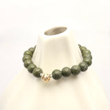 Drift Collection: Epidote Pyrite & Gold Wrap Stretch Bracelet
