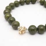 Drift Collection: Epidote Pyrite & Gold Wrap Stretch Bracelet