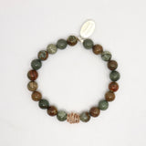 Halo Collection:  Jasper Rocky Butte Stone & Gold Halo Twist Charm